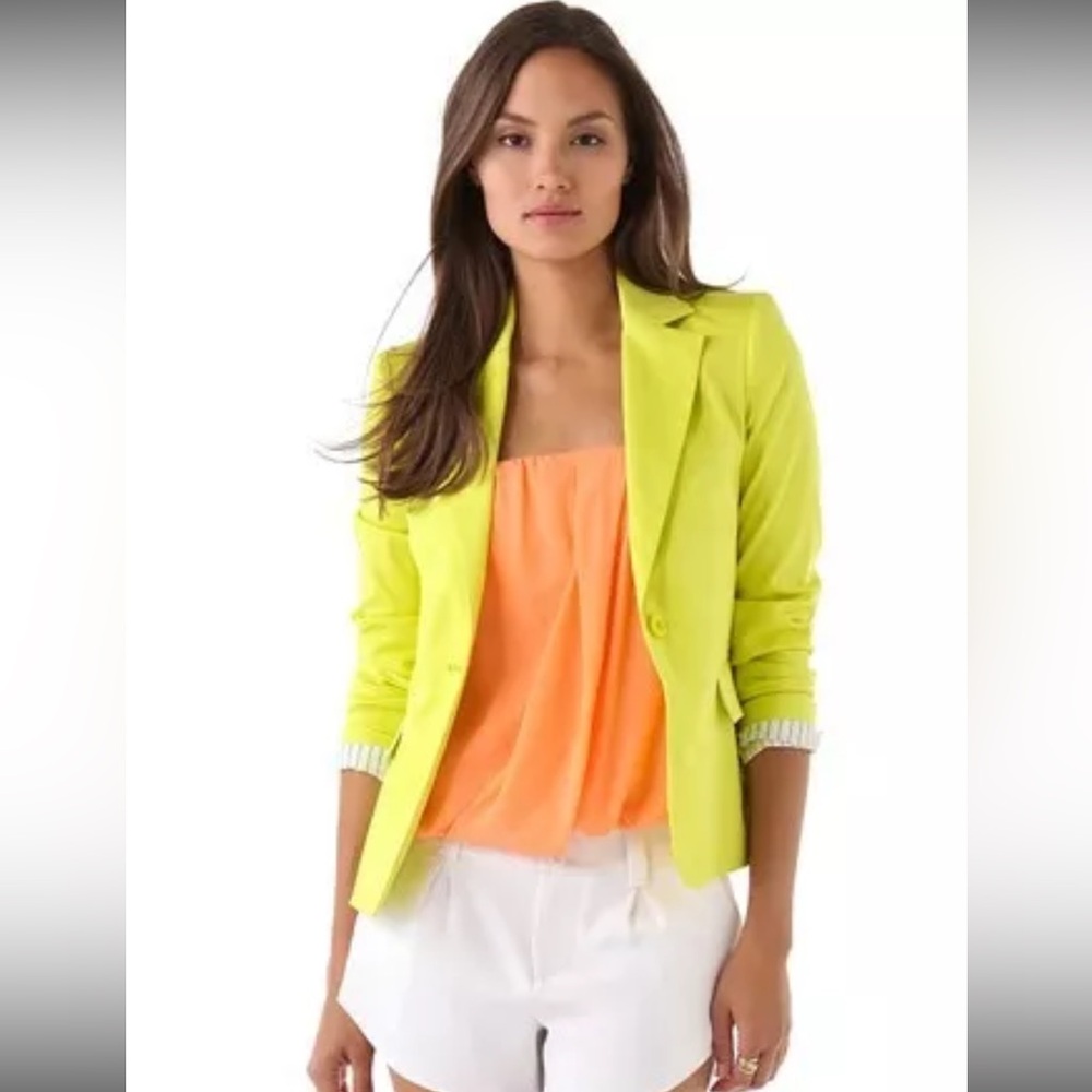 Alice + Olivia Yellow Elyse Blazer Women’s Size S - Picture 3 of 10